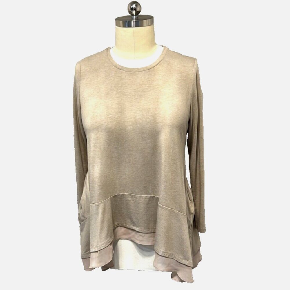 Logo Lounge | Oatmeal Pocket Sharkbite Tunic Top Size XL